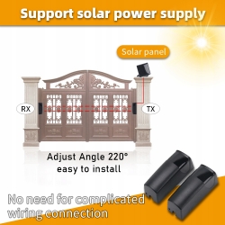 FOTOKOMÓRKI SOLARNE BEZPRZEWODOWE Z PANELEM SŁONECZNYM HW-09 regulowane