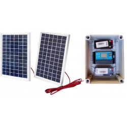 ZESTAW ZASILANIA AWARYJNEGO 24V z 2 PANELAMI SŁONECZNYMI 5W I REGULATOREM